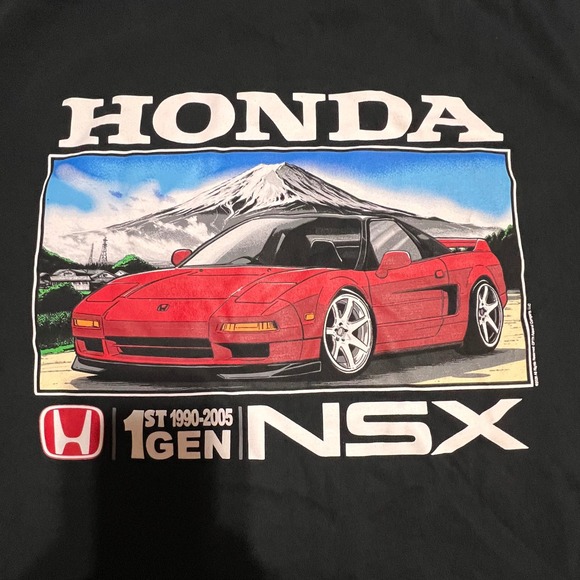 Honda Large NSX Graphic T-Shirt Mens Black Excellent 1st Gen 1990-2005 JDM Tee - Picture 2 of 6
